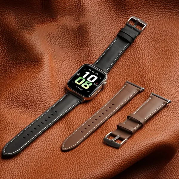 LEATHER Kožený remienok pre Honor Watch 5 modrý
