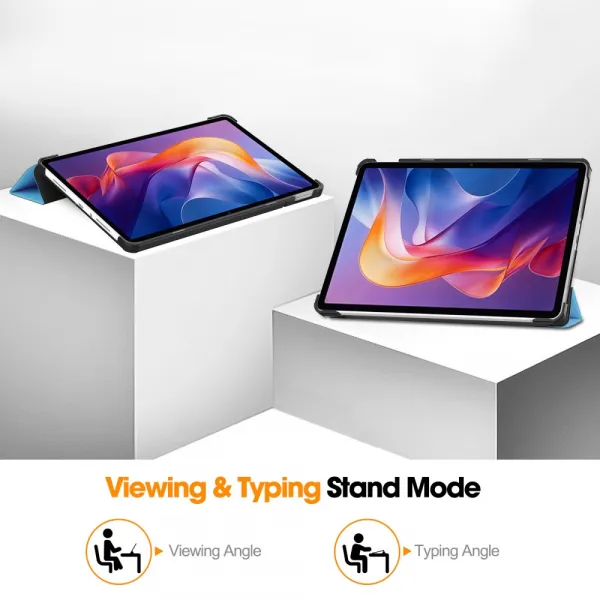 LEATHER Zaklápací kryt pre Xiaomi Redmi Pad 2 svetlomodrý