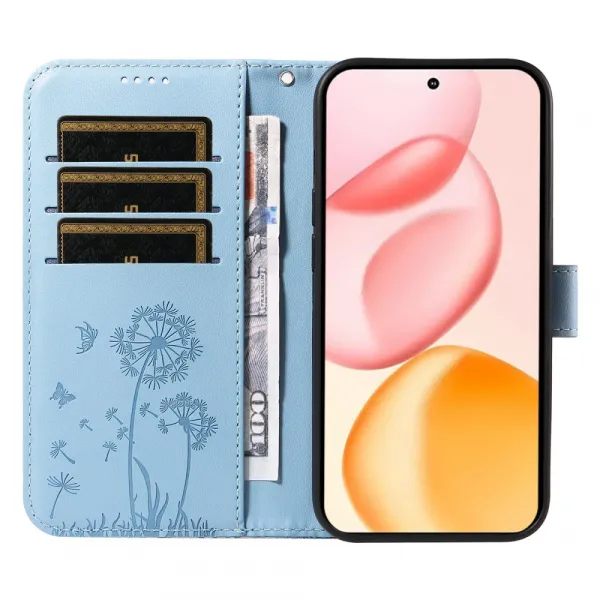 ART DANDELION Peňaženkové puzdro pre Honor 400 5G svetlomodré