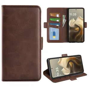 SIDE Peňaženkové puzdro pre Motorola Edge 60 Pro tmavohnedé