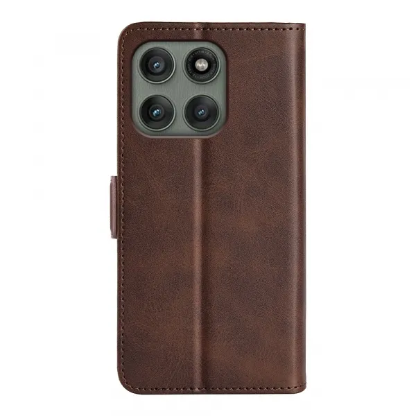 SIDE Peňaženkové puzdro pre Motorola Edge 60 Pro tmavohnedé
