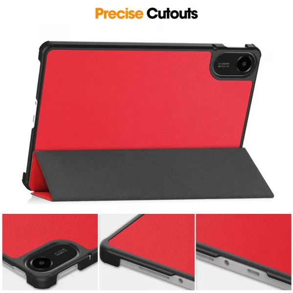 LEATHER Zaklápací kryt pre Xiaomi Redmi Pad 2 červený