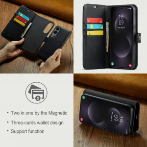 DG.MING Peňaženkový obal 2v1 Samsung Galaxy S25 Edge čierny