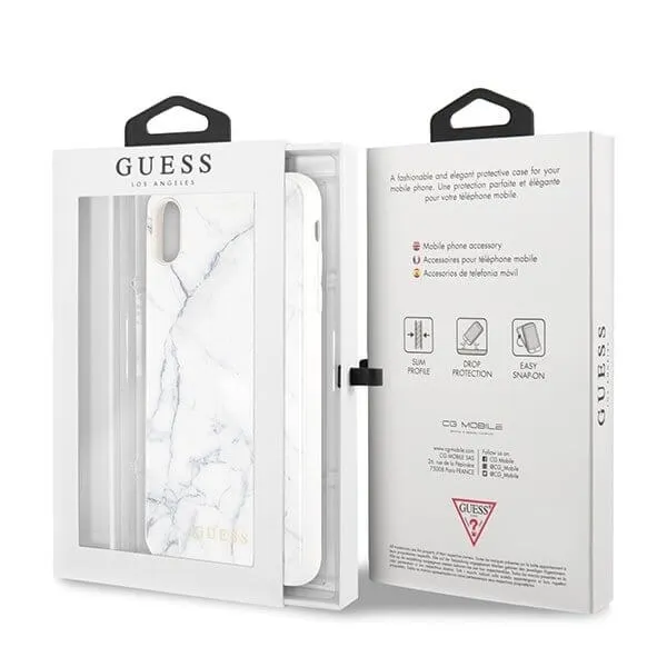 GUESS MARBLE (GUHCI65HYMABK) kryt Apple iPhone XS Max biely