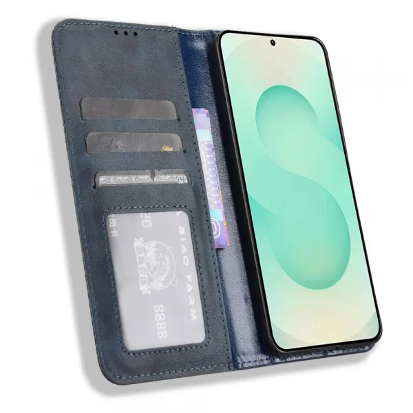 BUSINESS Peňaženkové puzdro pre Samsung Galaxy S25 Edge modré