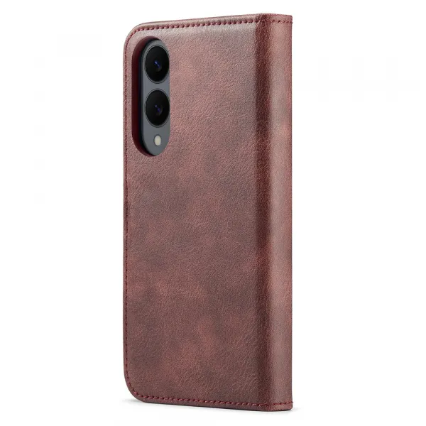 DG.MING Peňaženkový obal 2v1 Samsung Galaxy S25 Edge červený
