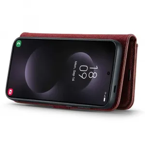 DG.MING Peňaženkový obal 2v1 Samsung Galaxy S25 Edge červený