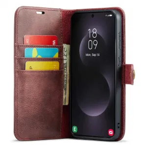 DG.MING Peňaženkový obal 2v1 Samsung Galaxy S25 Edge červený
