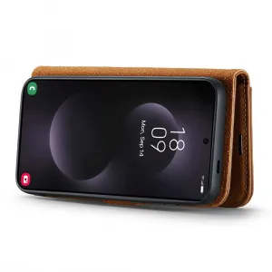 DG.MING Peňaženkový obal 2v1 Samsung Galaxy S25 Edge hnedý