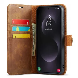DG.MING Peňaženkový obal 2v1 Samsung Galaxy S25 Edge hnedý