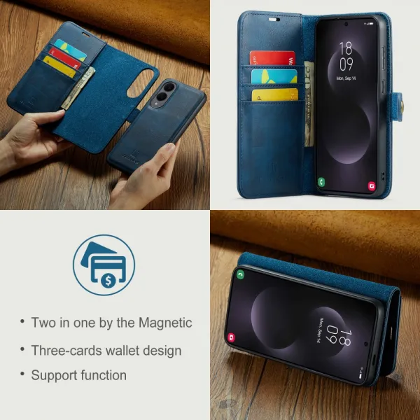 DG.MING Peňaženkový obal 2v1 Samsung Galaxy S25 Edge modrý