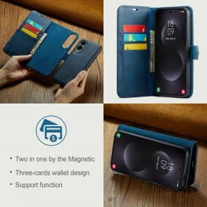 DG.MING Peňaženkový obal 2v1 Samsung Galaxy S25 Edge modrý