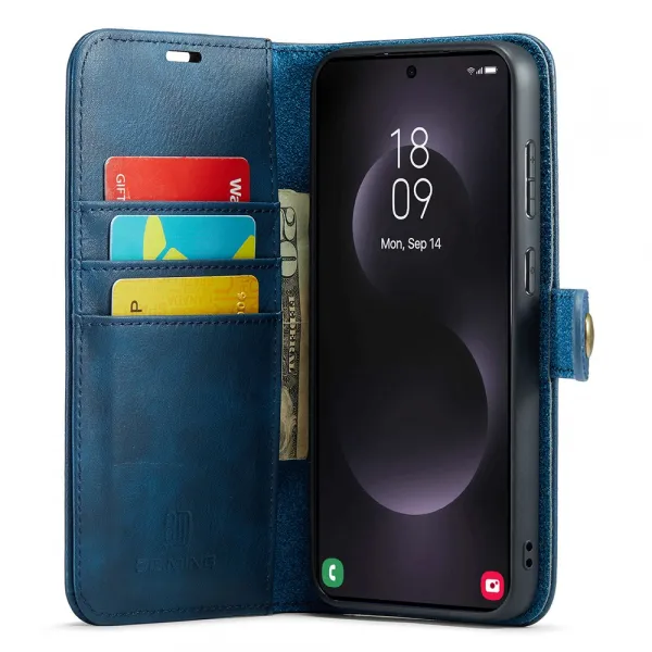 DG.MING Peňaženkový obal 2v1 Samsung Galaxy S25 Edge modrý