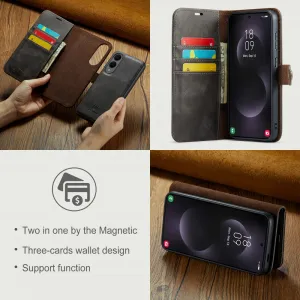 DG.MING Peňaženkový obal 2v1 Samsung Galaxy S25 Edge šedý