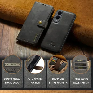 DG.MING Peňaženkový obal 2v1 Samsung Galaxy S25 Edge šedý