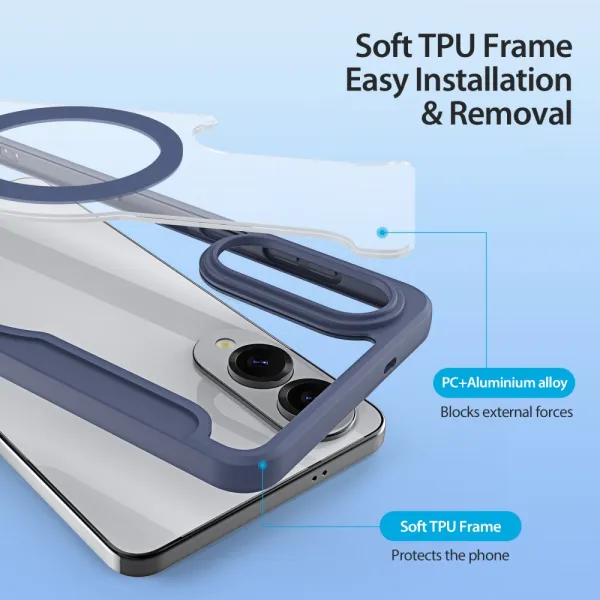 DUX X PRO Zaklápacie puzdro s MagSafe pre Samsung Galaxy S25 Edge modré