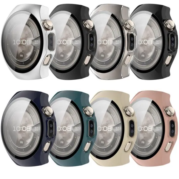 PC FULL COVER Plastový kryt so sklom pre Huawei Watch 5 46mm IVORY