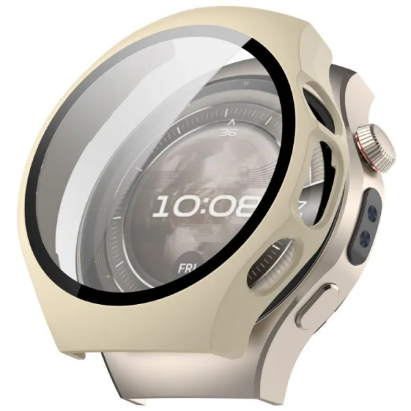 PC FULL COVER Plastový kryt so sklom pre Huawei Watch 5 46mm IVORY