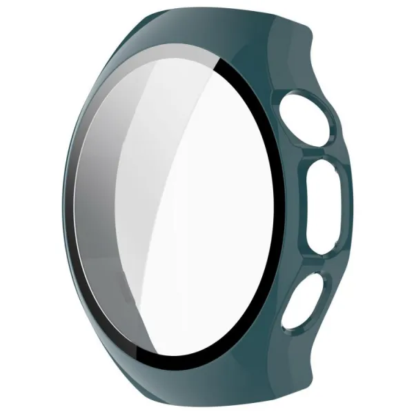 PC FULL COVER Plastový kryt so sklom pre Huawei Watch 5 42mm tmavozelený