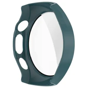 PC FULL COVER Plastový kryt so sklom pre Huawei Watch 5 42mm tmavozelený