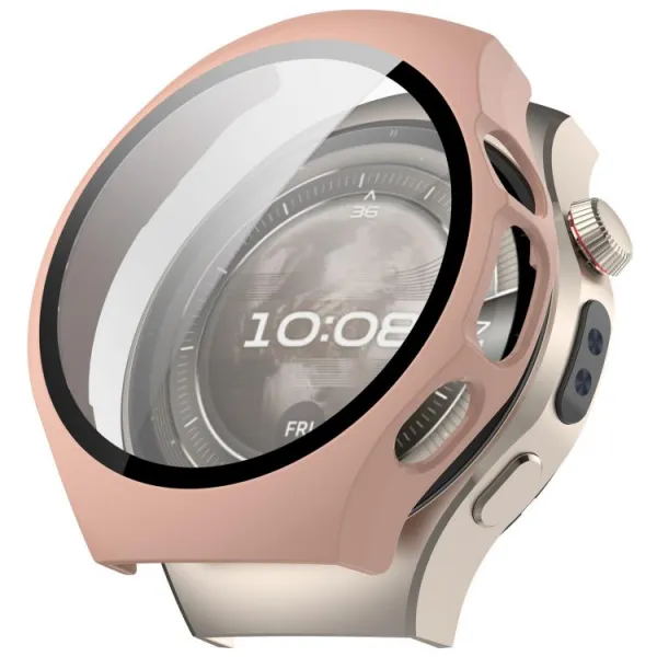 PC FULL COVER Plastový kryt so sklom pre Huawei Watch 5 46mm ružový