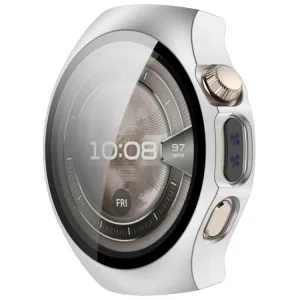 PC FULL COVER Plastový kryt so sklom pre Huawei Watch 5 46mm strieborný