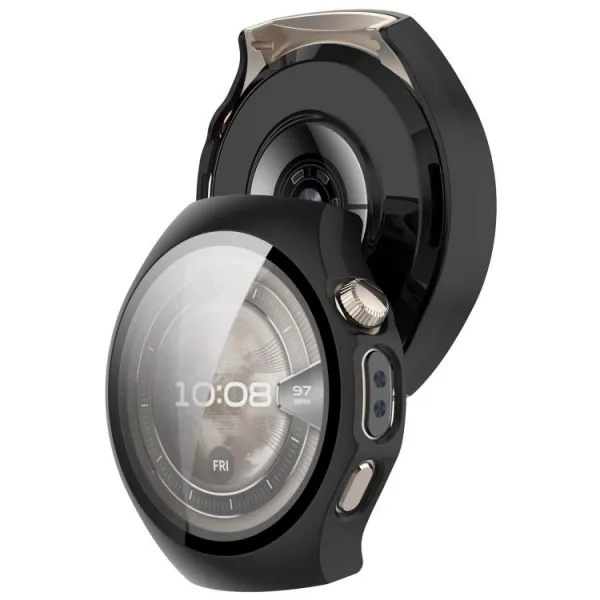 PC FULL COVER Plastový kryt so sklom pre Huawei Watch 5 42mm čierny
