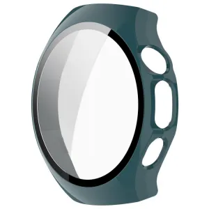 PC FULL COVER Plastový kryt so sklom pre Huawei Watch 5 46mm zelený