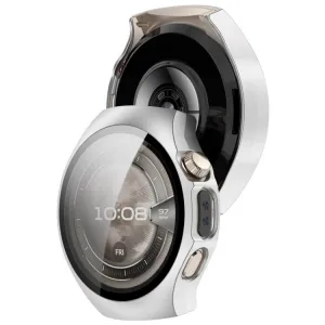 PC FULL COVER Plastový kryt so sklom pre Huawei Watch 5 42mm strieborný