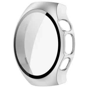 PC FULL COVER Plastový kryt so sklom pre Huawei Watch 5 42mm strieborný