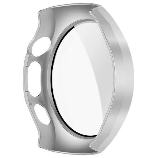 PC FULL COVER Plastový kryt so sklom pre Huawei Watch 5 42mm strieborný