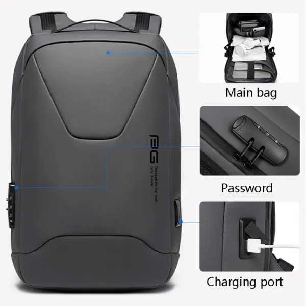 BANGE BG-22188 Batoh na laptop s uhlopriečkou do 16" šedý