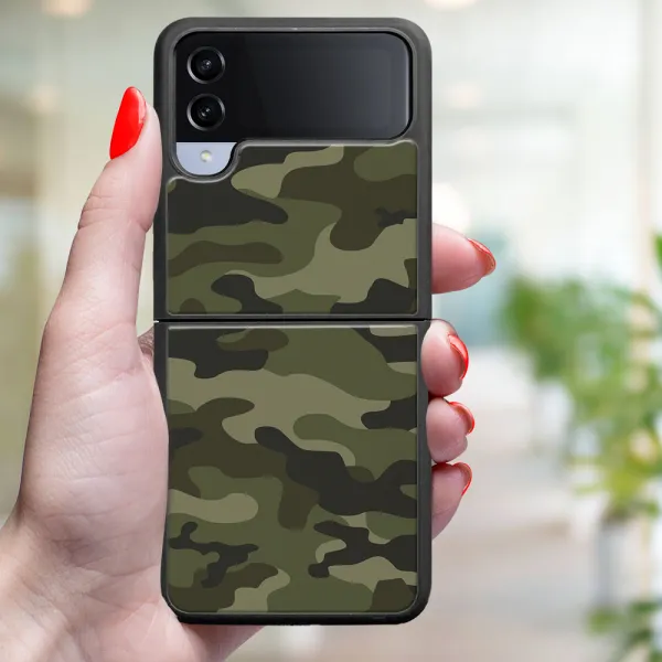 MY ART Ochranný kryt pre Samsung Galaxy Z Flip4 5G GREEN CAMO (235)