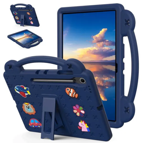 FANY Detský kryt na tablet pre Samsung Galaxy Tab S10 FE+ tmavomodrý