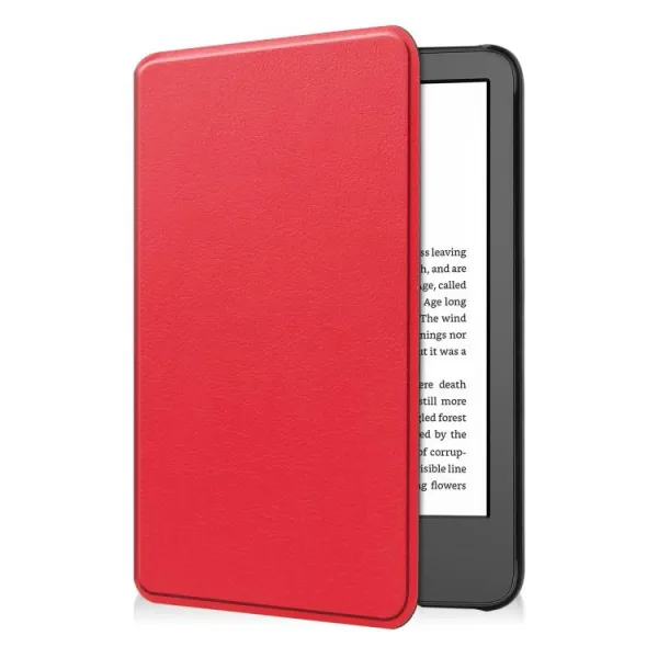 LEATHER Zaklápacie puzdro pre Amazon Kindle 11. generácia 2022 / 2024 červené