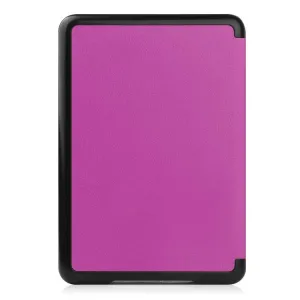 LEATHER Zaklápacie puzdro pre Amazon Kindle 11. generácia 2022 / 2024 fialové