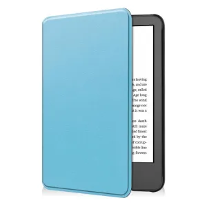 LEATHER Zaklápacie puzdro pre Amazon Kindle 11. generácia 2022 / 2024 svetlomodré