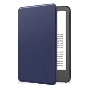 LEATHER Zaklápacie puzdro pre Amazon Kindle 11. generácia 2022 / 2024 tmavomodré