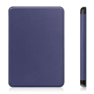 LEATHER Zaklápacie puzdro pre Amazon Kindle 11. generácia 2022 / 2024 tmavomodré
