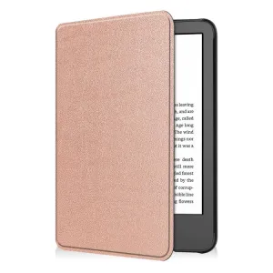 LEATHER Zaklápacie puzdro pre Amazon Kindle 11. generácia 2022 / 2024 ružové
