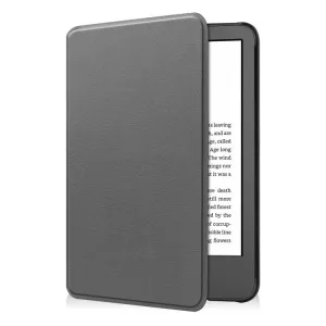 LEATHER Zaklápacie puzdro pre Amazon Kindle 11. generácia 2022 / 2024 šedé