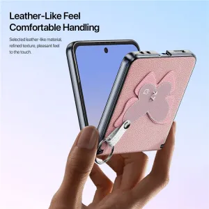 DUX LUVY Kryt so šnúrkou pre Samsung Galaxy Z Flip7 5G PINK BUTTERFLY