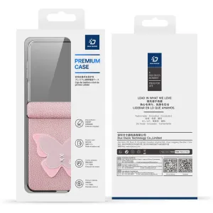 DUX LUVY Kryt so šnúrkou pre Samsung Galaxy Z Flip7 5G PINK BUTTERFLY