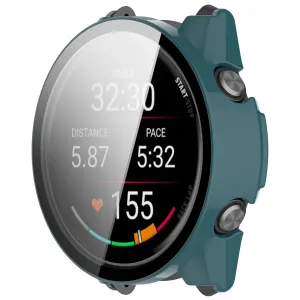 PC FULL COVER Plastový kryt so sklom pre Garmin Forerunner 570 42mm zelený