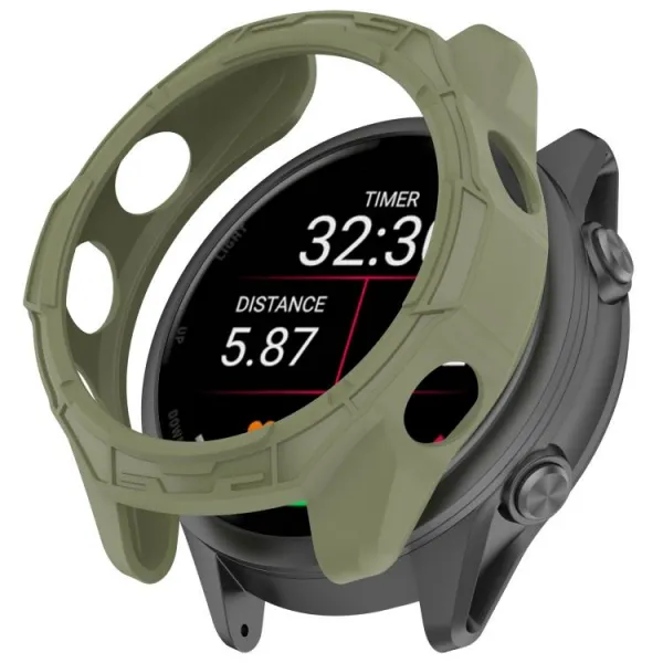 TPU HALF COVER Kryt pre Garmin Forerunner 970 zelený