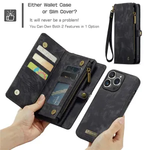 WALLET Ochranný kryt s peňaženkou 2v1 pre Apple iPhone 16 Pro čierny
