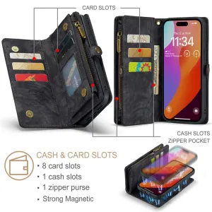 WALLET Ochranný kryt s peňaženkou 2v1 pre Apple iPhone 16 Pro čierny