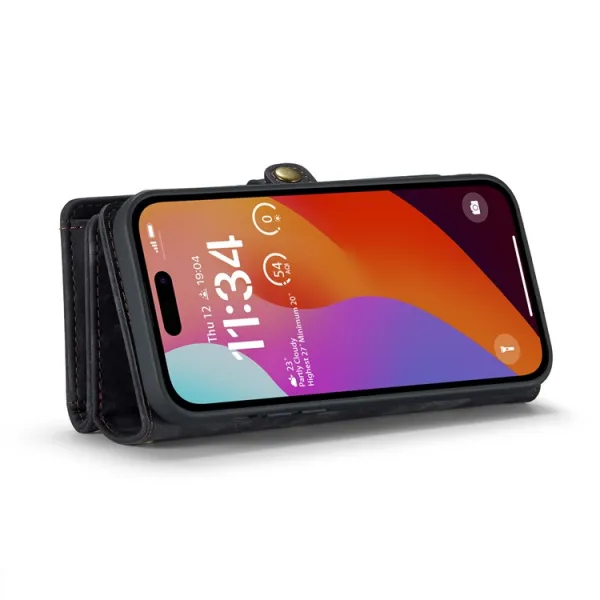 WALLET Ochranný kryt s peňaženkou 2v1 pre Apple iPhone 16 Pro čierny