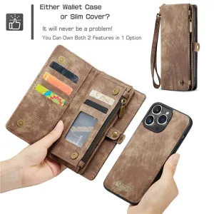 WALLET Ochranný kryt s peňaženkou 2v1 pre Apple iPhone 16 Pro Max hnedý