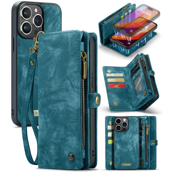 WALLET Ochranný kryt s peňaženkou 2v1 pre Apple iPhone 16 Pro modrý